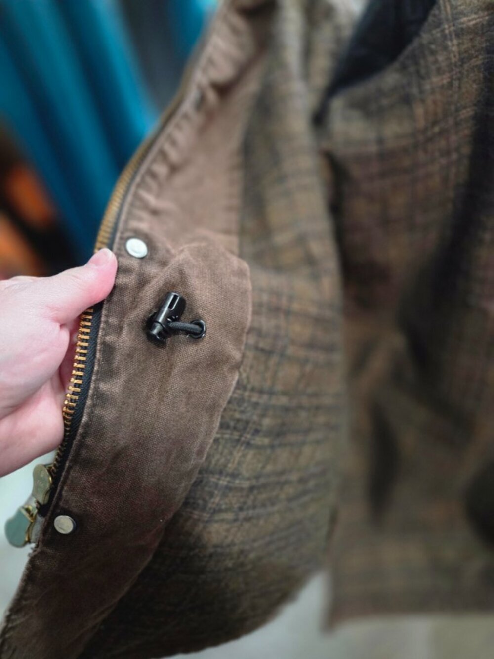 Vintage Carhartt Brown Duck Canvas Plaid Flannel Lined Coat Jacket XL-2XL - Picture 9 of 11